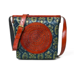 Zennaro's Boho Leather Crossbody Bag Handcrafted Indigo & Brown Design