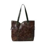 Zennaro's Brown & Green Accent Leather Tote Bag - Image 2
