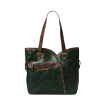 Zennaro's Green Leather Tote with Brown Accents