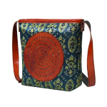 Zennaro's Boho Leather Crossbody Bag Handcrafted Indigo & Brown Design - Image 2