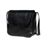 Zennaro's Black Croc-Embossed Leather Shoulder Bag - Image 2