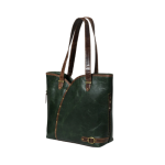 Zennaro's Green Leather Tote with Brown Accents - Image 3
